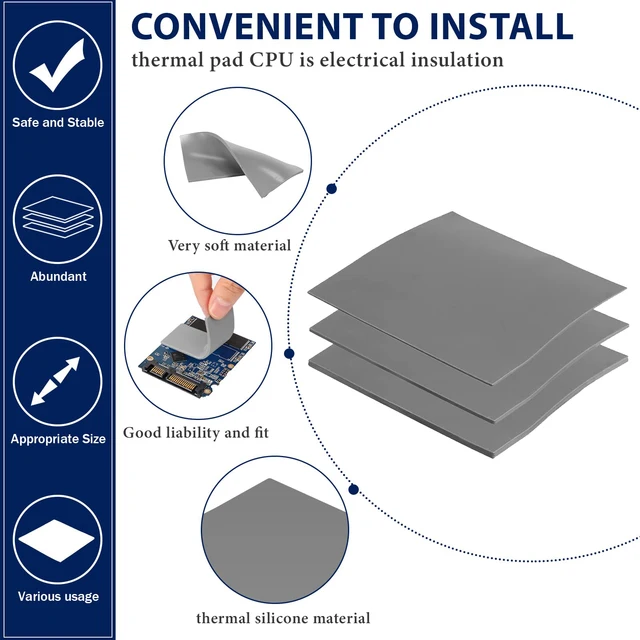 High Performance Thermal Paste 100x100mm Thermal Pad W/mK