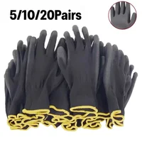 Black PU Coated Work Gloves Breathable Non Slip for Factory Machinery Gardening Woodworking Outdoor Work Car Repair Supplies 1