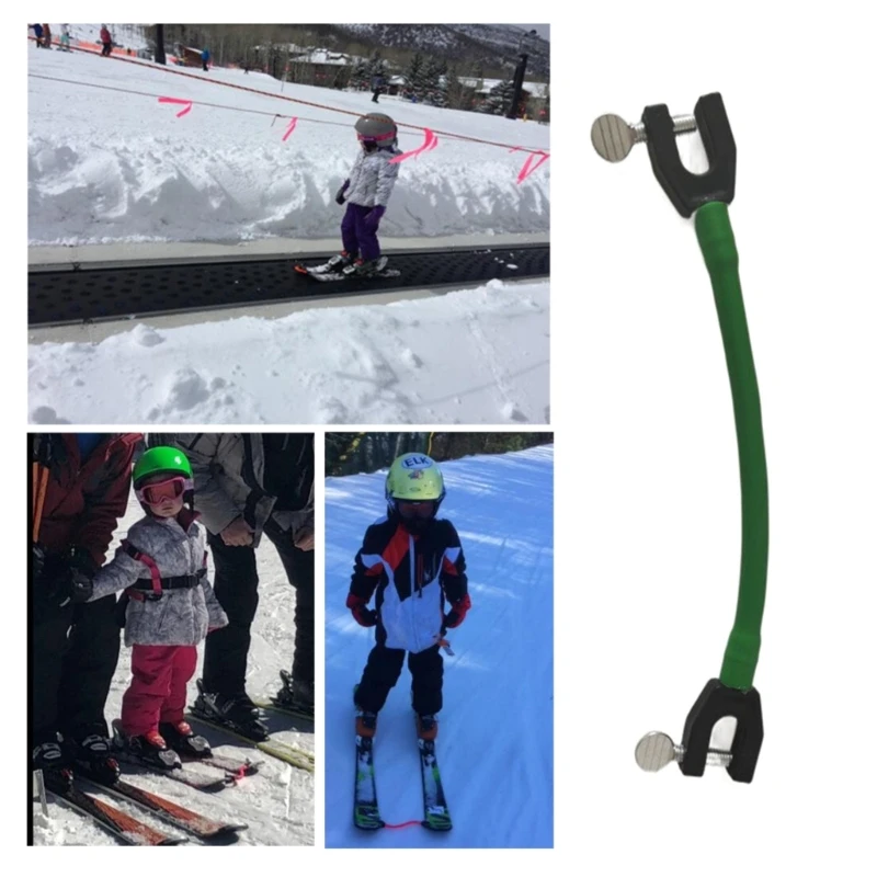 

Kids Ski Tip Connectors Snowboard Holder Sled Rope Ski Training Aid for Beginner