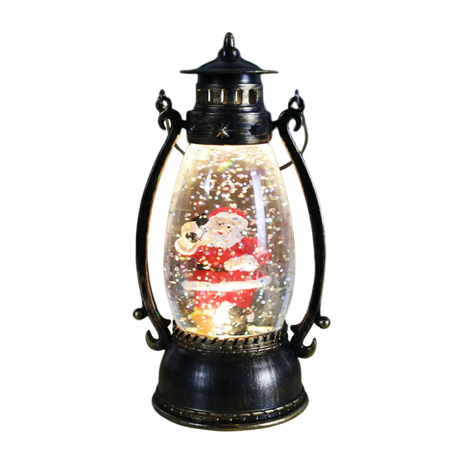 Christmas Lighted Lantern Glittering Snowing Globe Christmas Decoration