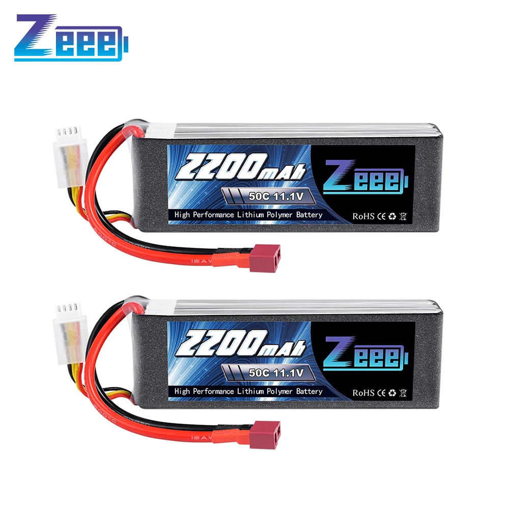 2pcs Zeee 3S 2200mAh LiPo Battery 11.1V 50C Softcase with Deans Plug for RC Car Helicopter FPV Drones Airplane RC Model Parts
