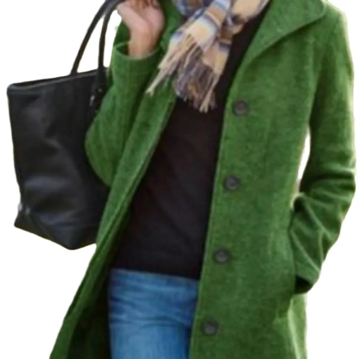 حار بيع الموسم معطف الصوف سميكة طويلة لون نقي المر...