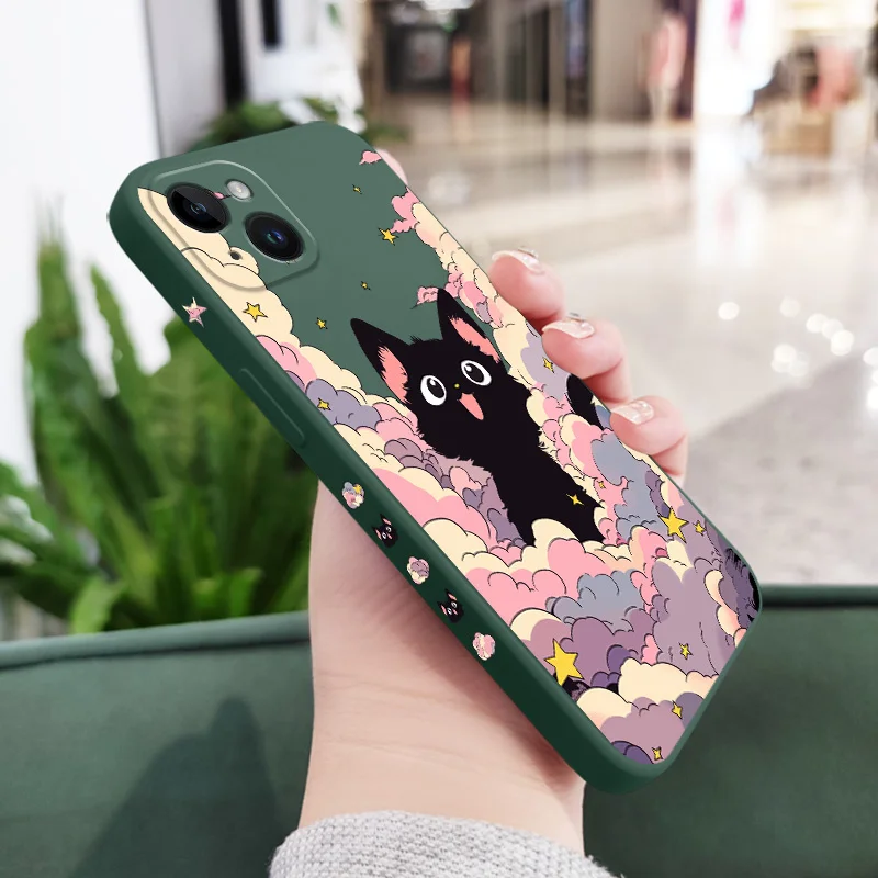 Vibrant Cat Cloud Silicone Phone Case Cover
