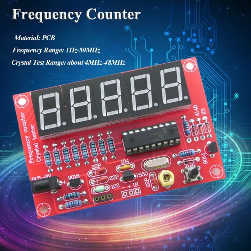 DIY Kits RF 1Hz-50MHz Crystal Oscillator Frequency Counter Meter Digital LED Tester Meter Frequency Digital