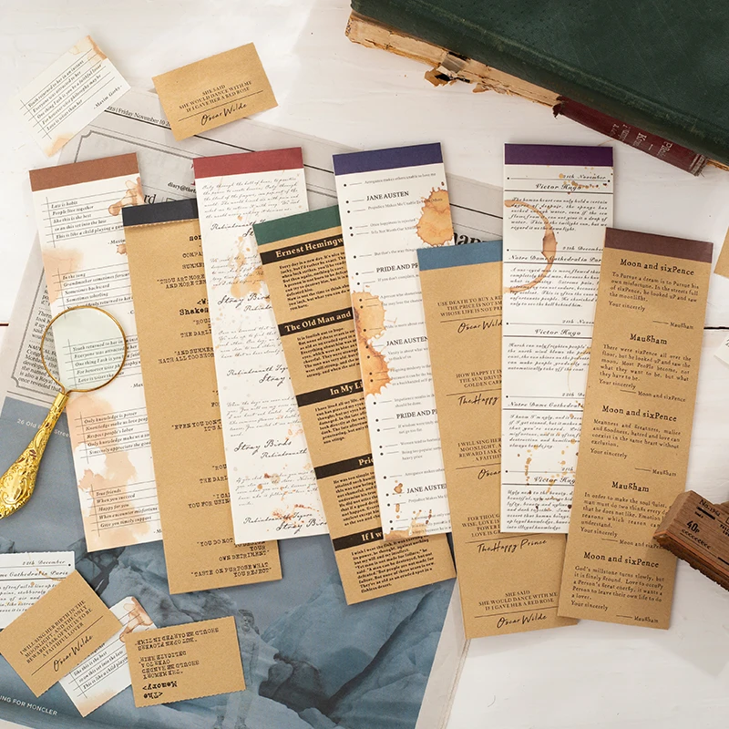 

20 Sheets Retro Style A Collection of Literary Talents Series Material Paper Creative DIY Scrapbook Decor Memo Pad Stationery