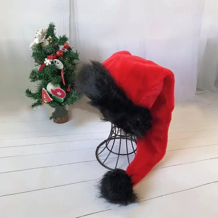 Christmas Hats New Year Thick Plush Hat Adults Kids Hat Christmas Decorations for Home Xmas Santa Claus Gifts Warm Winter Cap