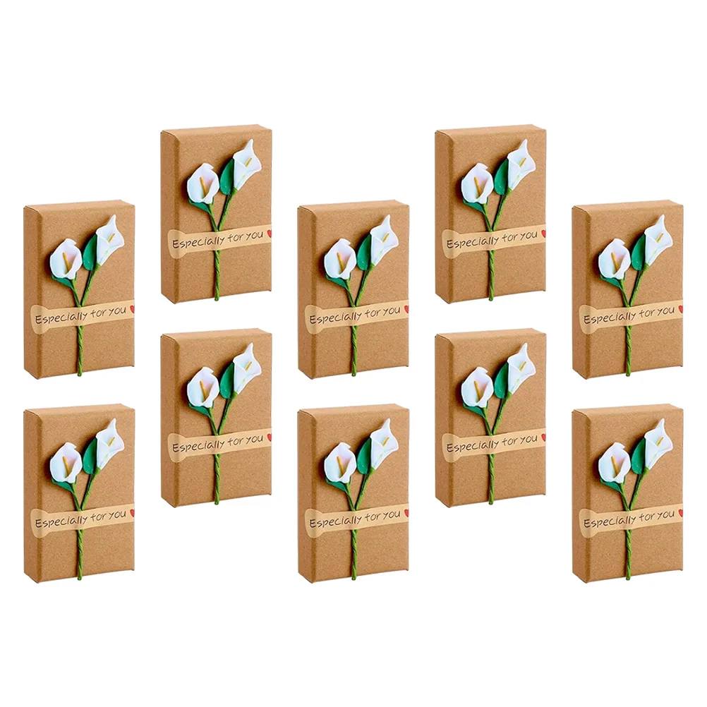

10 Pcs Kraft Paper Jewelry Box Vintage Decor Pu Gift Boxes for Bracelets