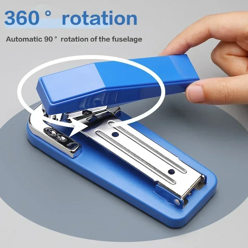 Rotatable Stapler 360 Rotatable Metal Heavy Duty Standard Long Stapling Use Staples Office Bookbinding Supplies Manual Binding
