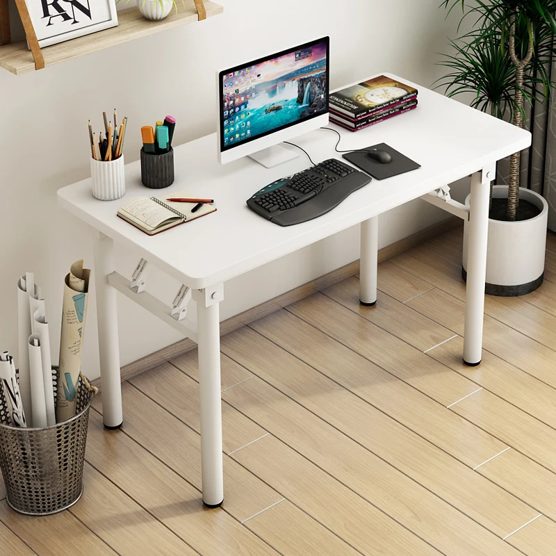 White Folding Computer Desks Reception Supplies Luxury School Gaming Desk Floor European Mesa De Computador Theater Furniture 4pcs set b5 a5 a4 binder index dividers page loose leaf notebook scrapbook coil book stationery bookmark school office supplies