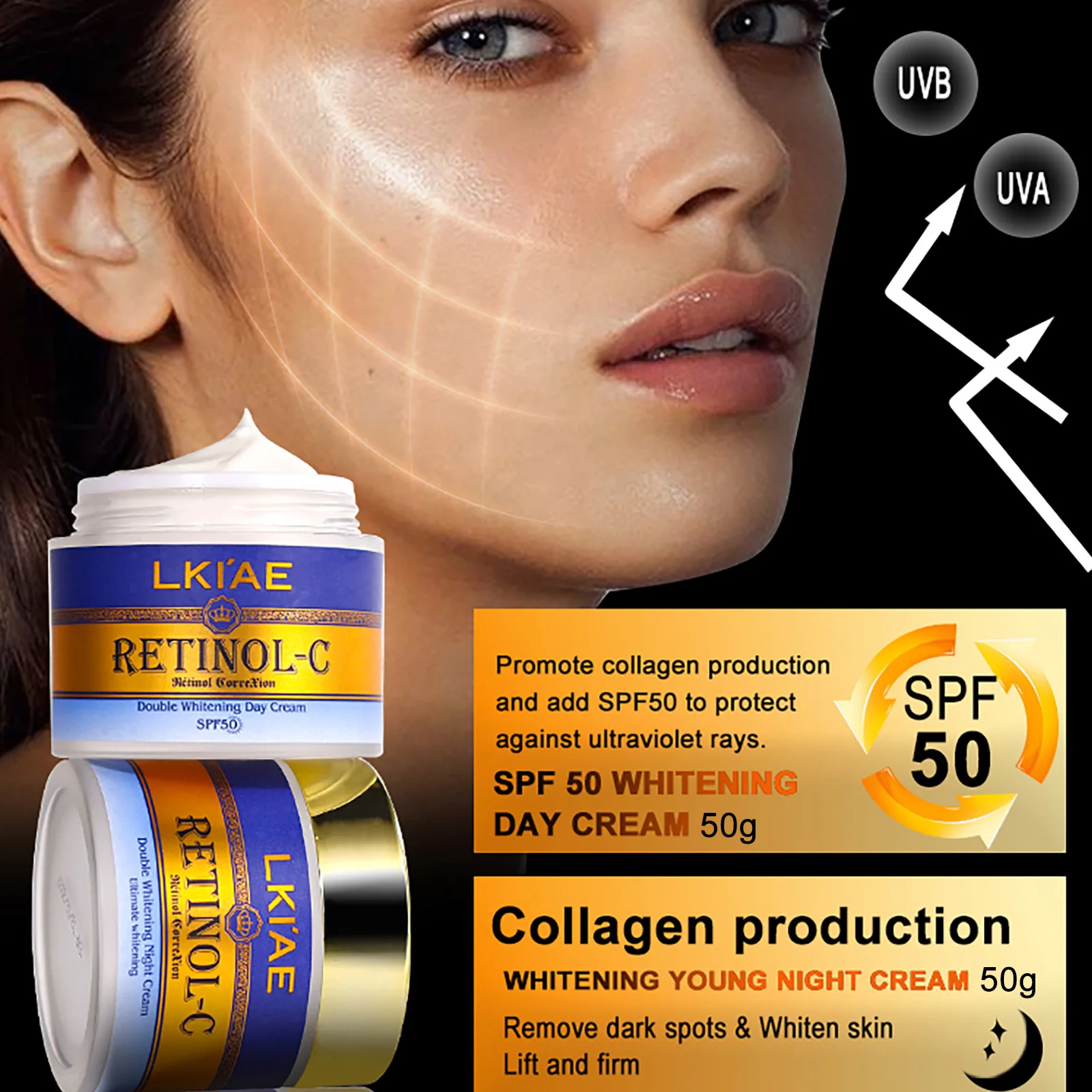 Anti Age Lightening Facial Daily Beauty Products Alike Vegan 7 Days Whitening Set Skin Care For Black Women 6