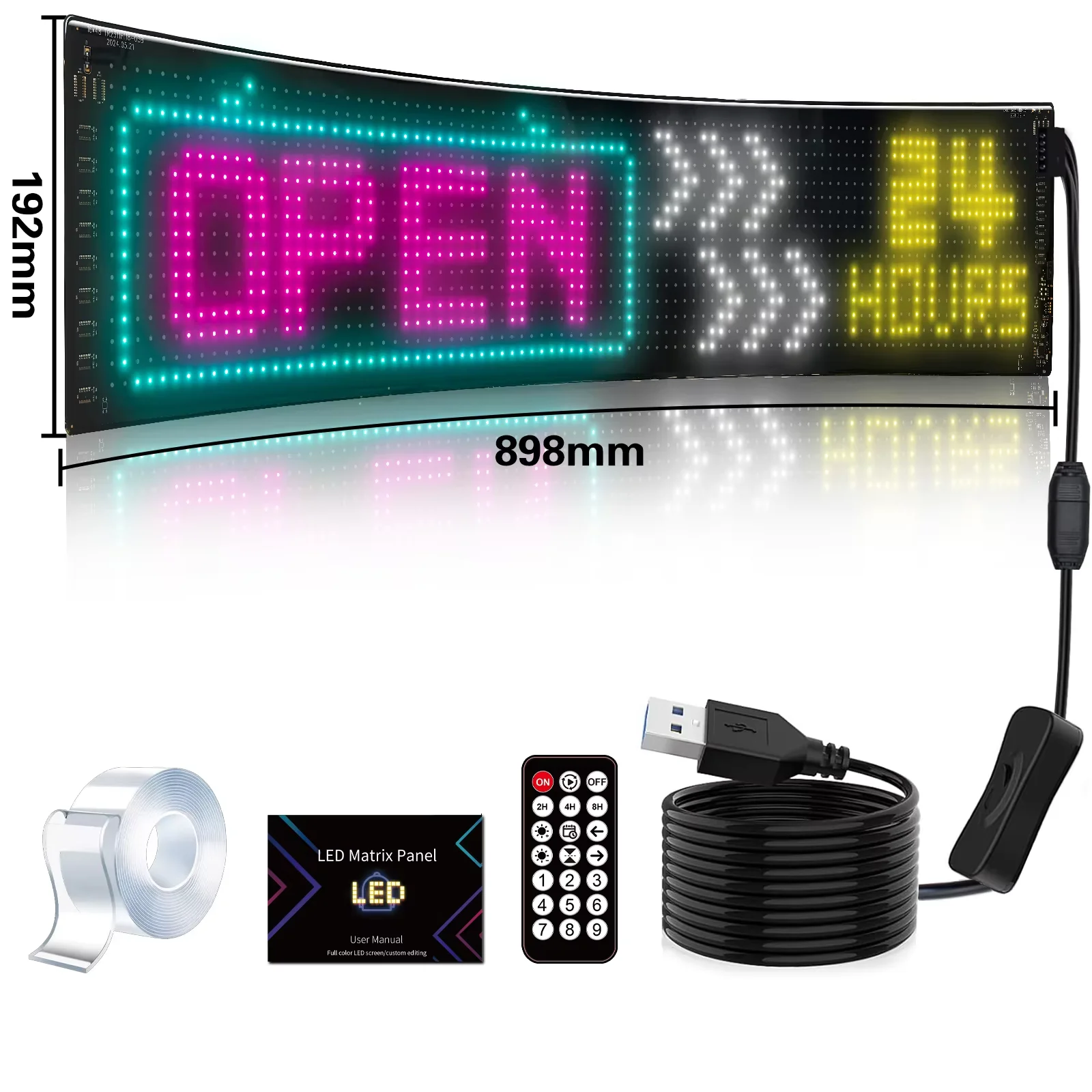 LED Matrix Pixel Panel Light Bluetooth App 5V USB Control Scrolling Advertising LED Car Sign Animation Programmable For Car Sho