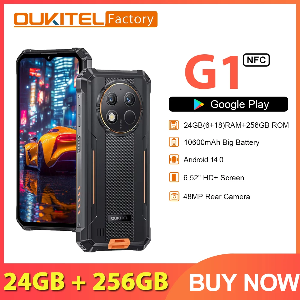 OUKITEL G1 24GB+256GB スマートフォン Amazon.com: OUKITEL G1 Rugged Smartphone Unlocked - 24+256GB