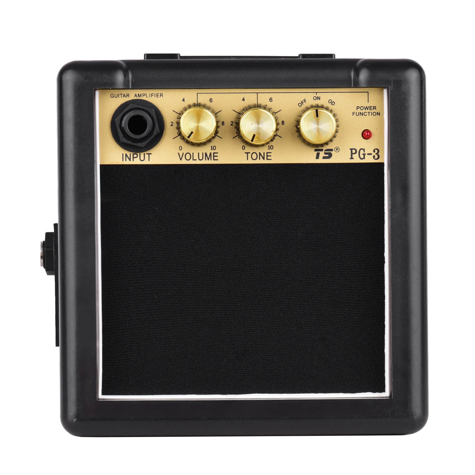 Electric Guitar Amplifier PG-3 3W with Volume Tone Control, 3" 4ohm or 8ohm Speaker, Input Headphone Port, Black Golden Color,