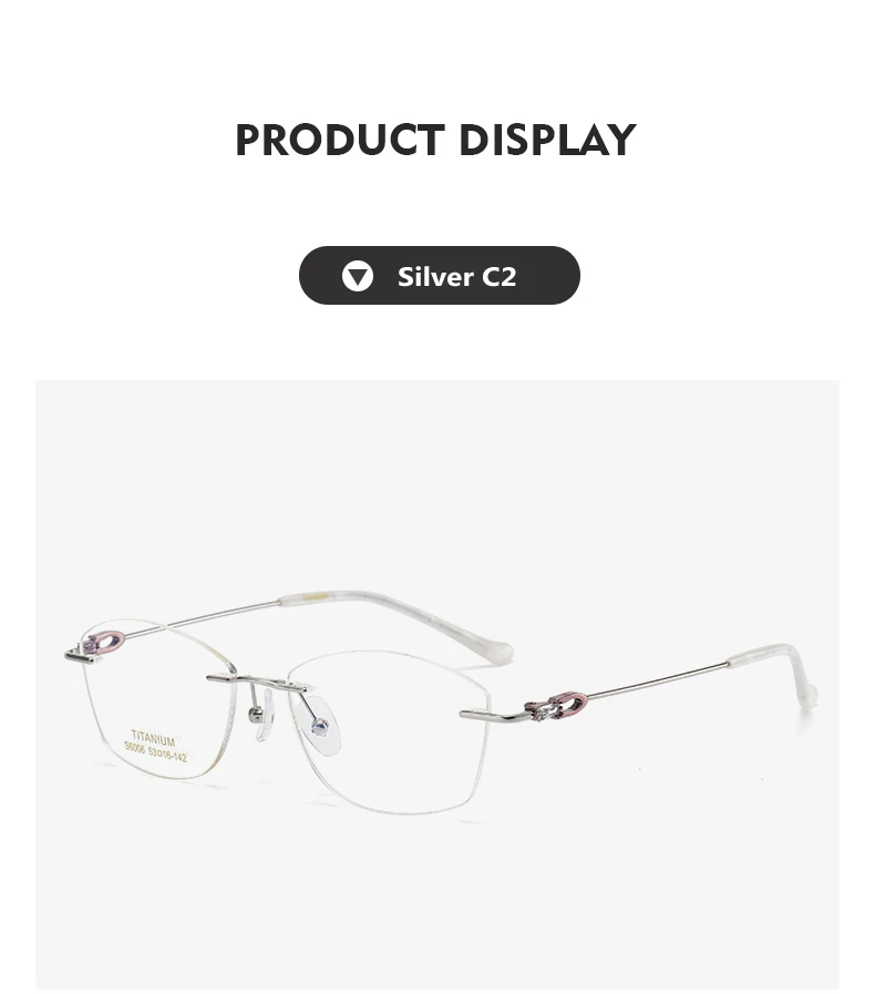 Oveliness Women's Rimless Oval Cat Eye Eyeglasses 9