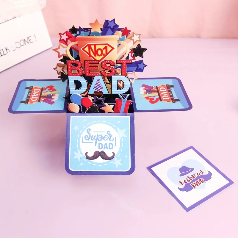 Father's Day Pop-Up 3D Craft Greeting Card Box
