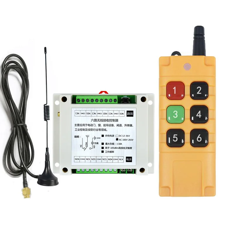 

universal RF AC 110V 220V 10A relay 6CH wireless Remote Control Switch Receiver& Transmitters 433.92 mhz 1000M