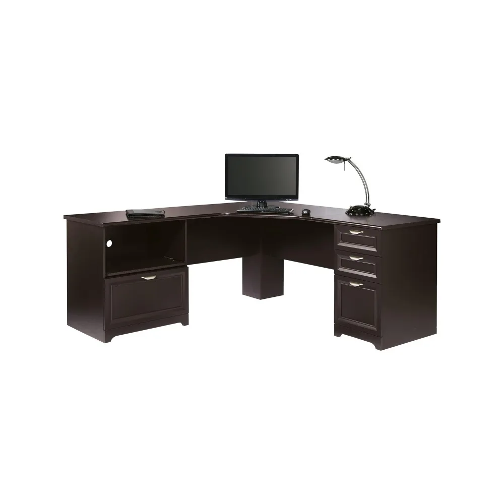 Magellan Performance 71"W L-Shaped Corner Desk - Espresso Finish for Modern & Functional Workspaces 2