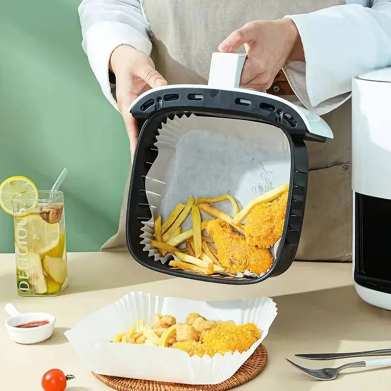 Air Fryer Paper Liners 16/20cm Air Fryer Disposable Paper Liners Parchment Paper Liner Non-Stick Air Fryer Pads AirFryer Oil Resistant Baking Tools air fryer paper,disposable air fryer liners,air fryer accessories,air fryer liners,parchment baking paper