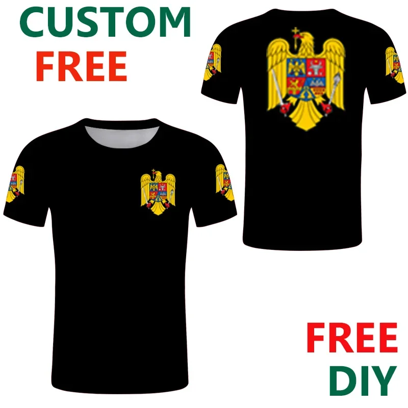 

Romania Summer Custom Men Sport Tshirts 3D Print DIY Tee Romanian Emblem Tee Shirts ROM Name Number Logo Personalize T Shirt