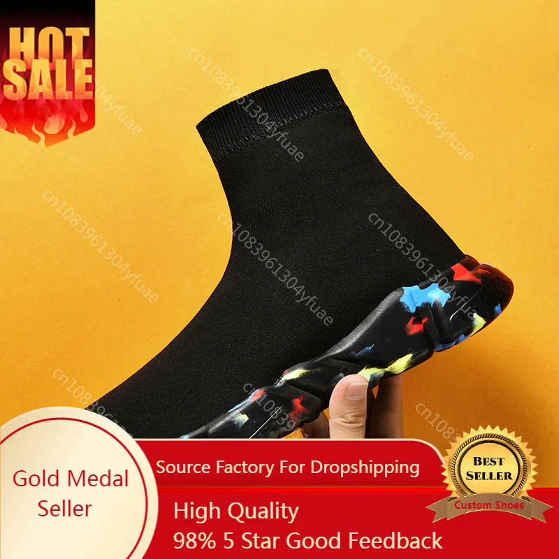 

Fashion Men Casual Shoes Light Men Shoes High Men's Socks Sneakers Plush Platform Sneakers Unisex Socks Shoes Zapatillas Hombre