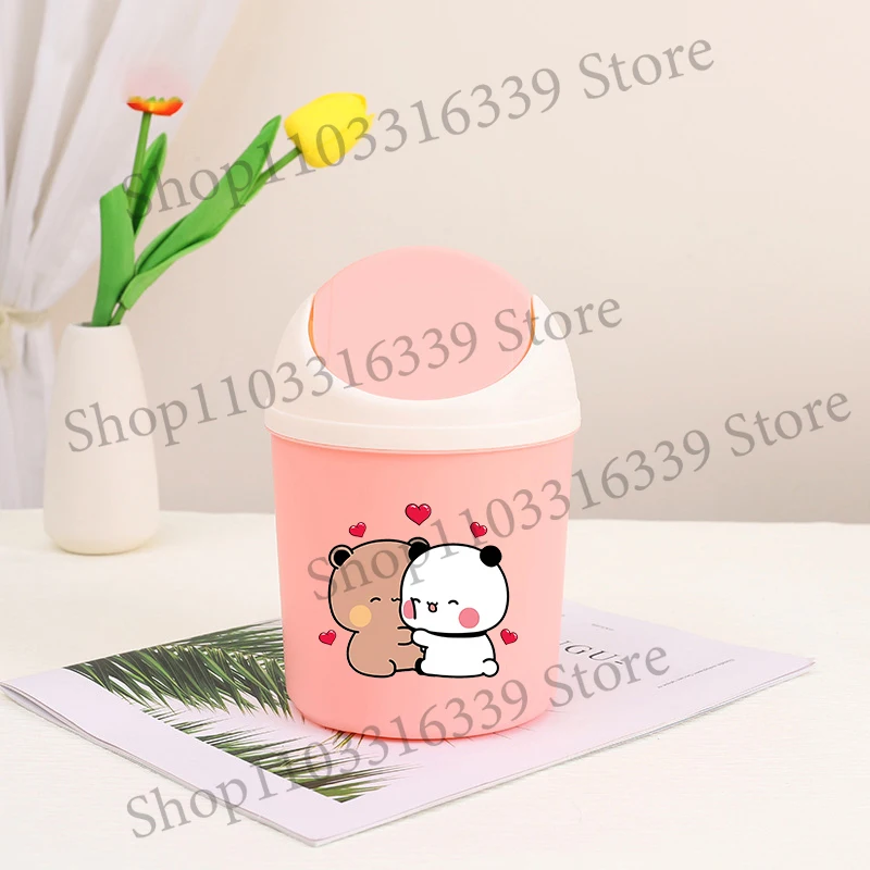 Bubu Dudu Mini Desktop Bin - Cute Panda Bear Trash Can for Clean and Organized Workspaces