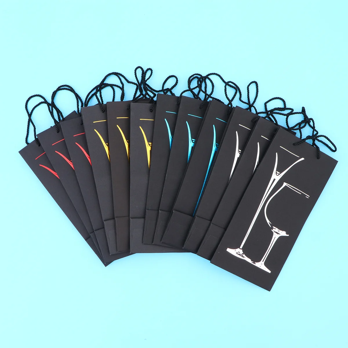 

12pcs Premium Gift Bags Double Bottle Tote Hand Bag (Red, Yellow, Silver, Blue)