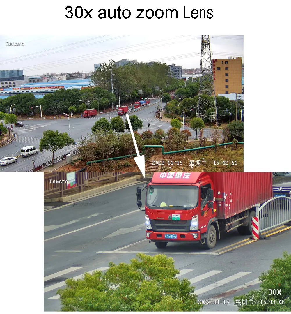 Onvif 호환 야외 자동 추적 POE IP PTZ 캠 스피드 돔 카메라, 30x 줌 PTZ IP 카메라 IR, 5MP
