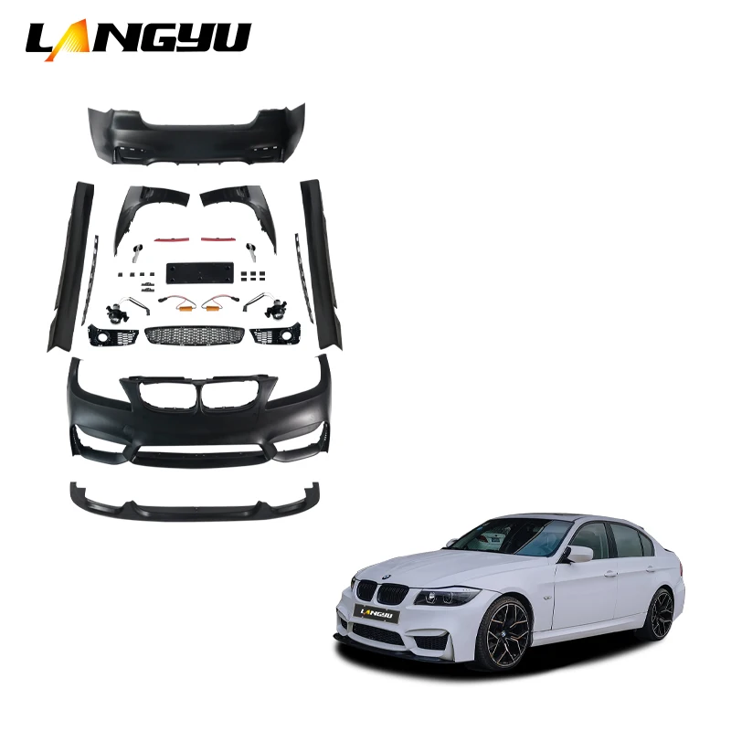 

Auto Refitting Parts 3 Series E90 Upgrade M4 Front Rear Bumper Assembly With Fog Lamp PP Plastic Bodykit For B MW E90 Body Kit