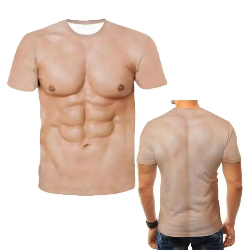 

Men's Muscle 3D printed pullover Short sleeve casual T-shirt top T-shirt shirt Fashion for women and men shweert