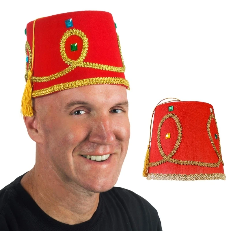 

Elegant Fez Hat Turkish Hat Stylish Moroccan Headwear with Decorative Detail Festive Fez Hat Moroccan Hat Headgear