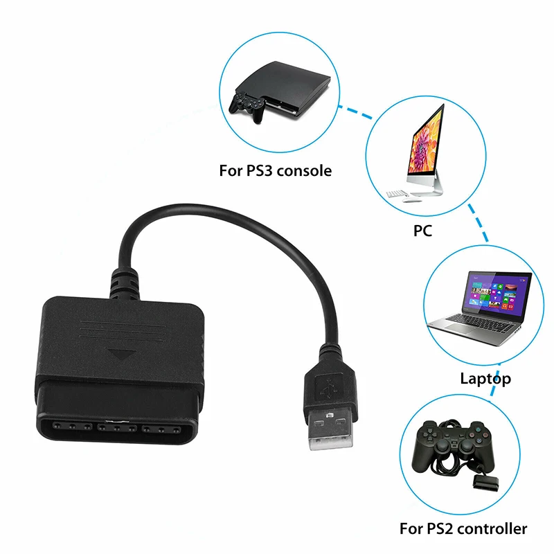 PS2-PS3 컨트롤러 어댑터, 플레이스테이션 2-USB 케이블, PC 플레이스테이션 3 게임 콘솔 교체 액세서리