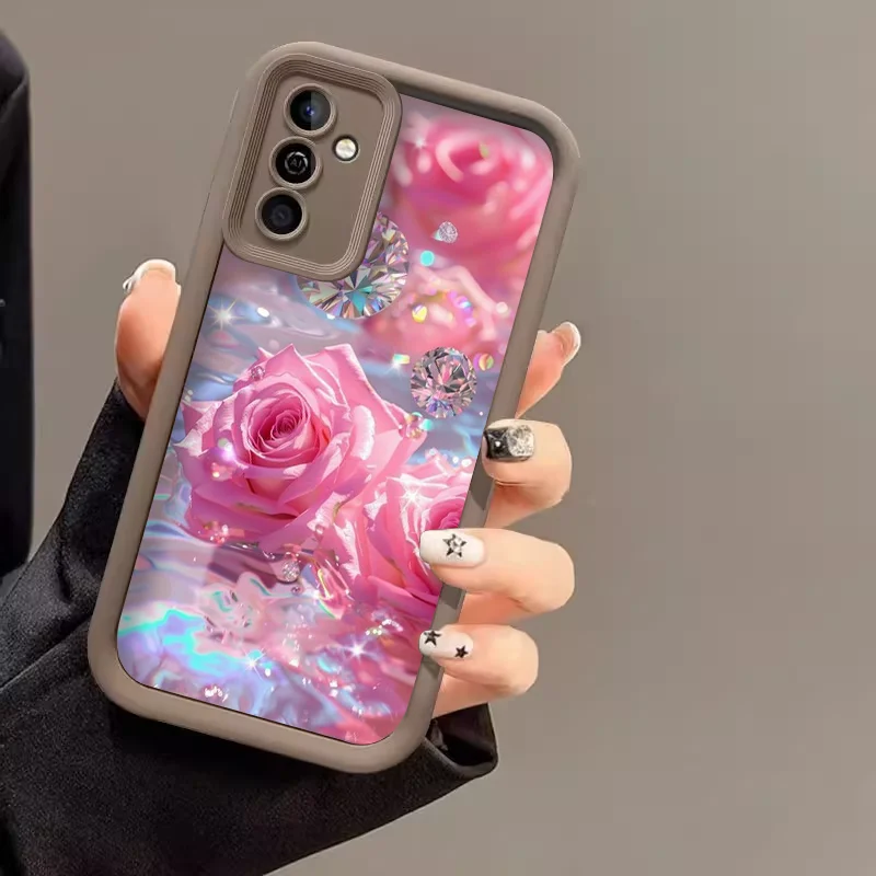 Elegant Butterfly & Pink Rose Phone Case - Luxury Romantic Floral Design, Soft Protective Cover
