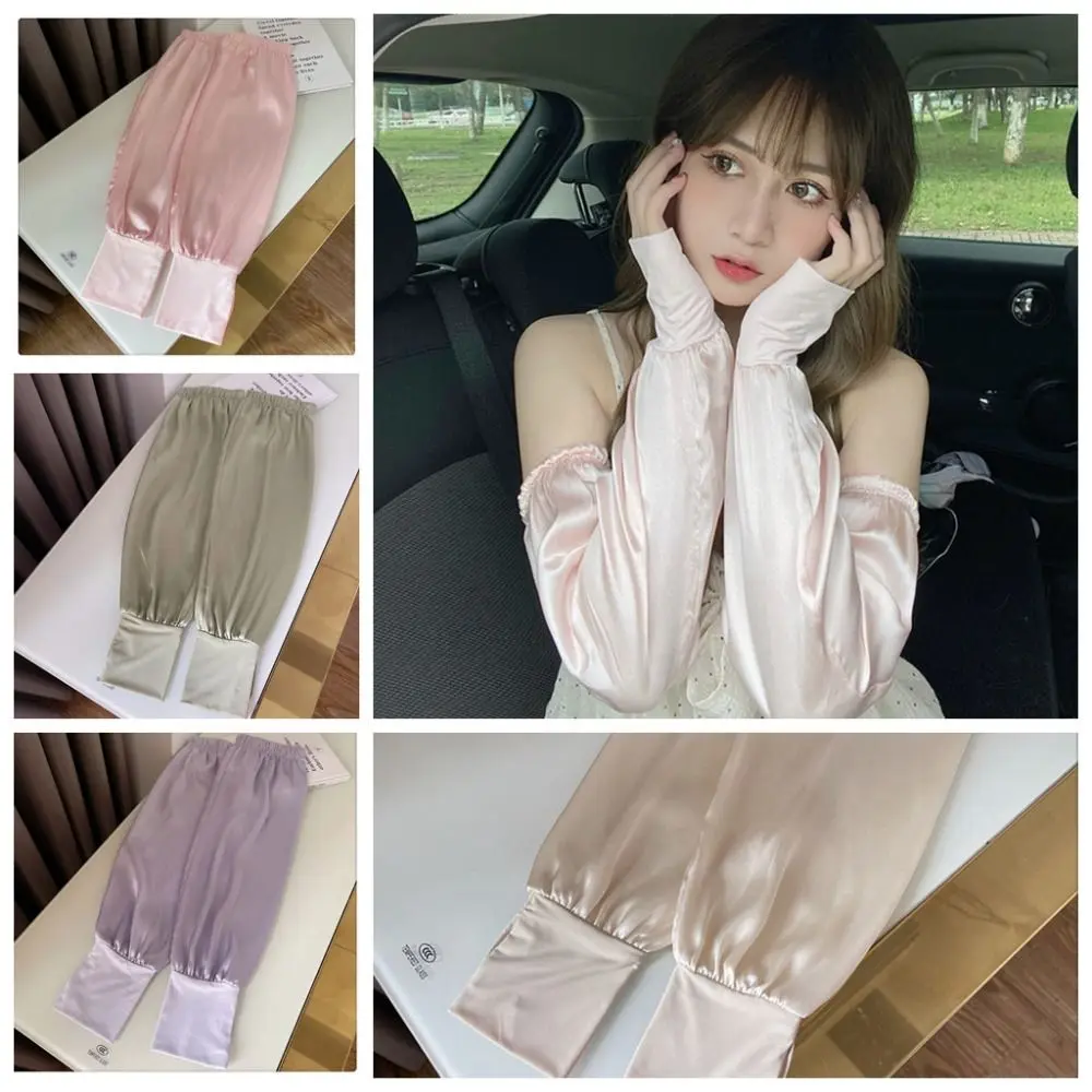 

Перчатки из вискозы для защиты от УФ-лучей, дышащие солнцезащитные тонкие длинные перчатки для защиты от солнца, свободные Простые Летние длинные перчатки