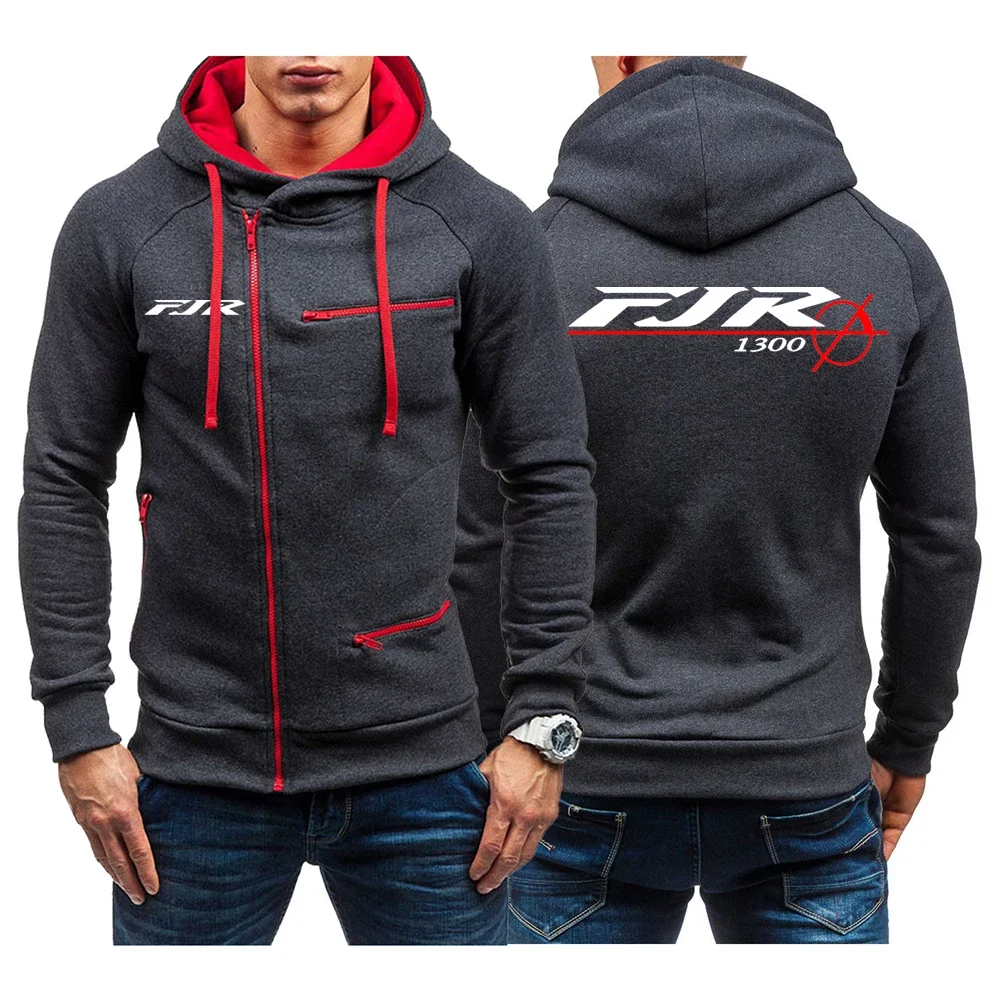 

2024 Spring Autumn FJR 1300 MOTORCYCLE Print Cotton Comfortable Popular Hoodies Men's Hooded Streetwear Zipper Harajuku Outwear