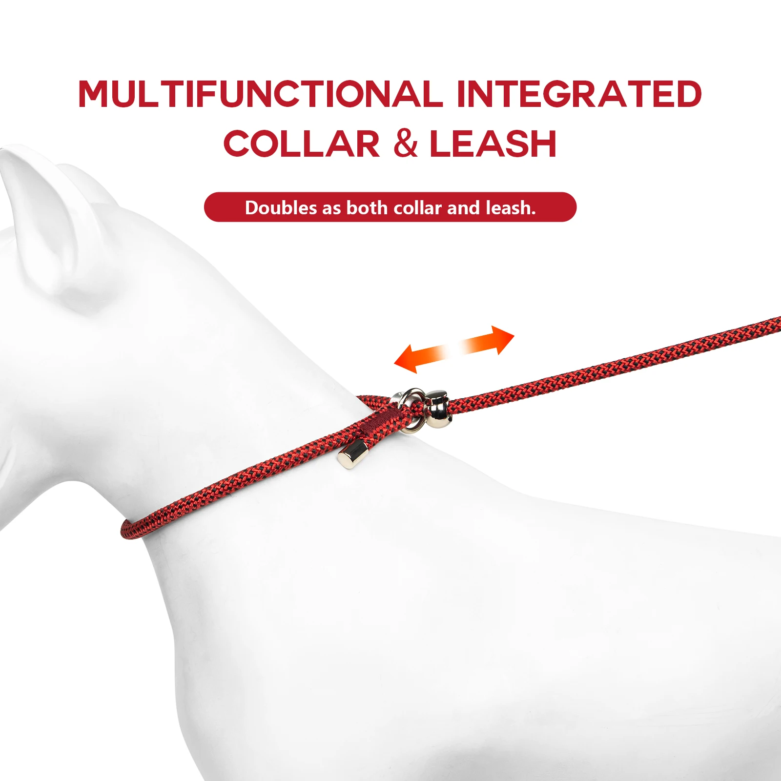 Adjustable Slip Dog Leash - 1.8M Training Rope for Small Breeds, Gentle No-Strain Design