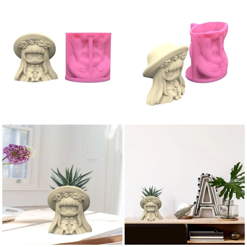 

Универсальная силиконовая форма, бетонные формы, силиконовая форма для литья, для девочек, глиняная ваза, держатель для ручек, форма «сделай сам»