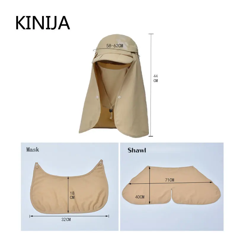 Sun Hat Foldable Quick Drying Waterproof 360&deg; Visor UV Protection Baseball Cap Men Shawl Women Dual Use Fishing Hiking Cap