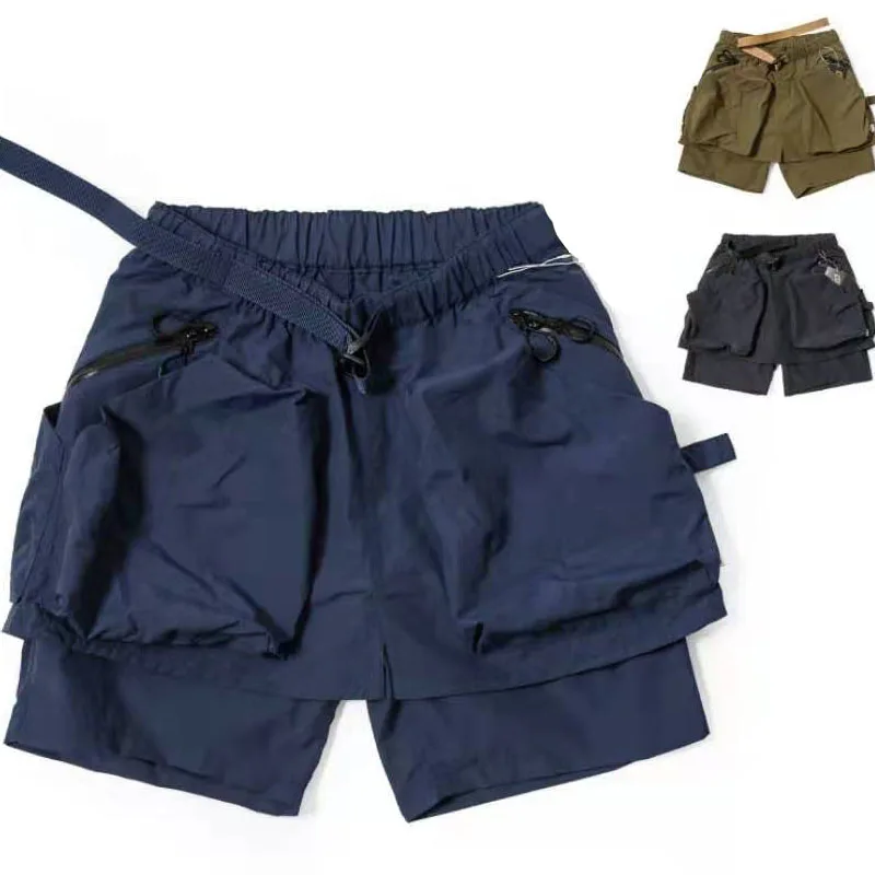 Waterproof Functional Outdoor Big Pocket Pants Three-dimensional Shorts Ins Trendy Japanese CMF Quarter Cityboy Casual