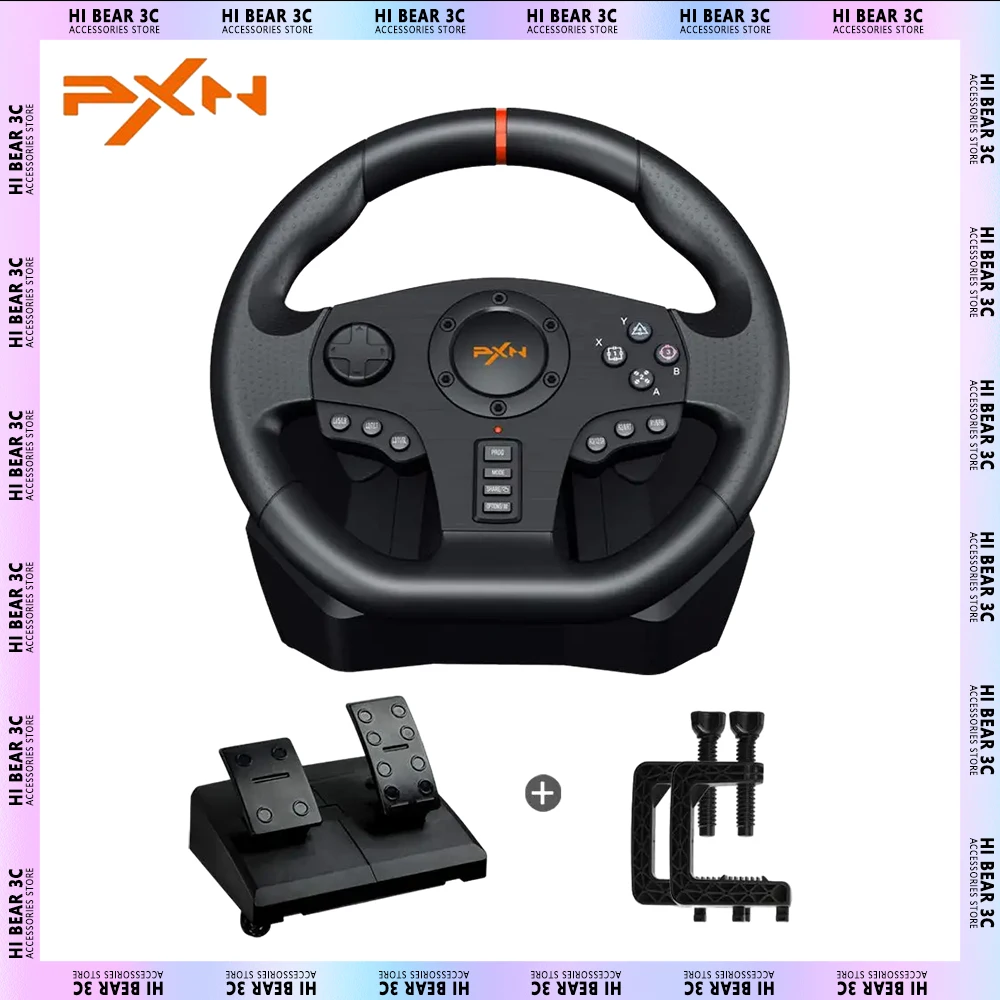 

PXN V900 Gaming Steering Wheel 6 IN 1 Racing Wheel Simracing For PS4,PS3, Xbox one/ Xbox Series S&X, Nintendo Switch,Windows PC