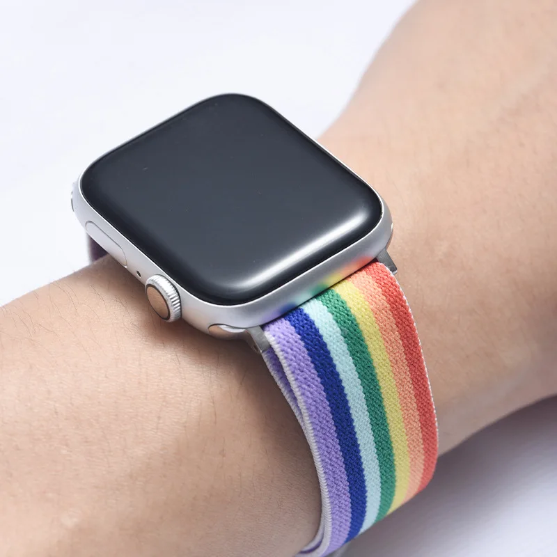 Cinturino In Nylon Elasticizzato Per Cinturino Apple Watch 44/ 40/ 45/ 41/42/38Mm Smart Watch Iwatch Serie 3 4 5 6 Apple Watch Series 7 F42