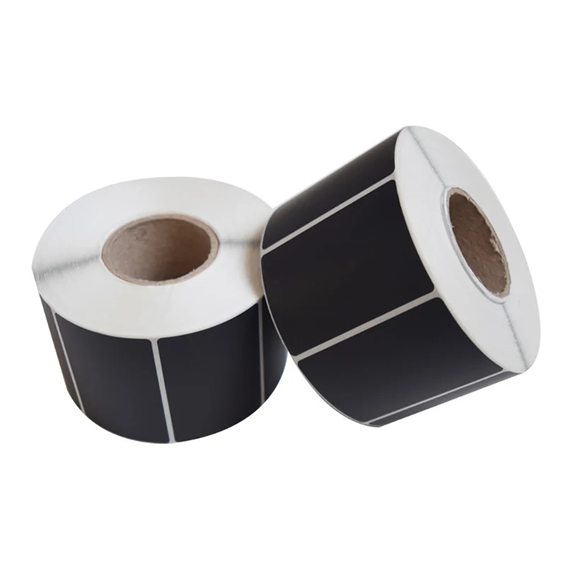 1Roll Coated Paper Sticker Adhesive Paper Black Tag Waterproof Package Label Blank Price Print Supplies Stationery Sticker