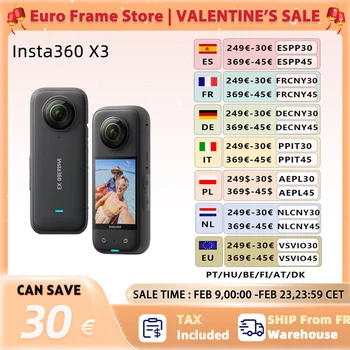 Insta360 X3-proof Action Camera con sensori da 1/2" 48 MP, video HDR attivo K 5.7, foto da 72 MP, obiettivo singolo 4K