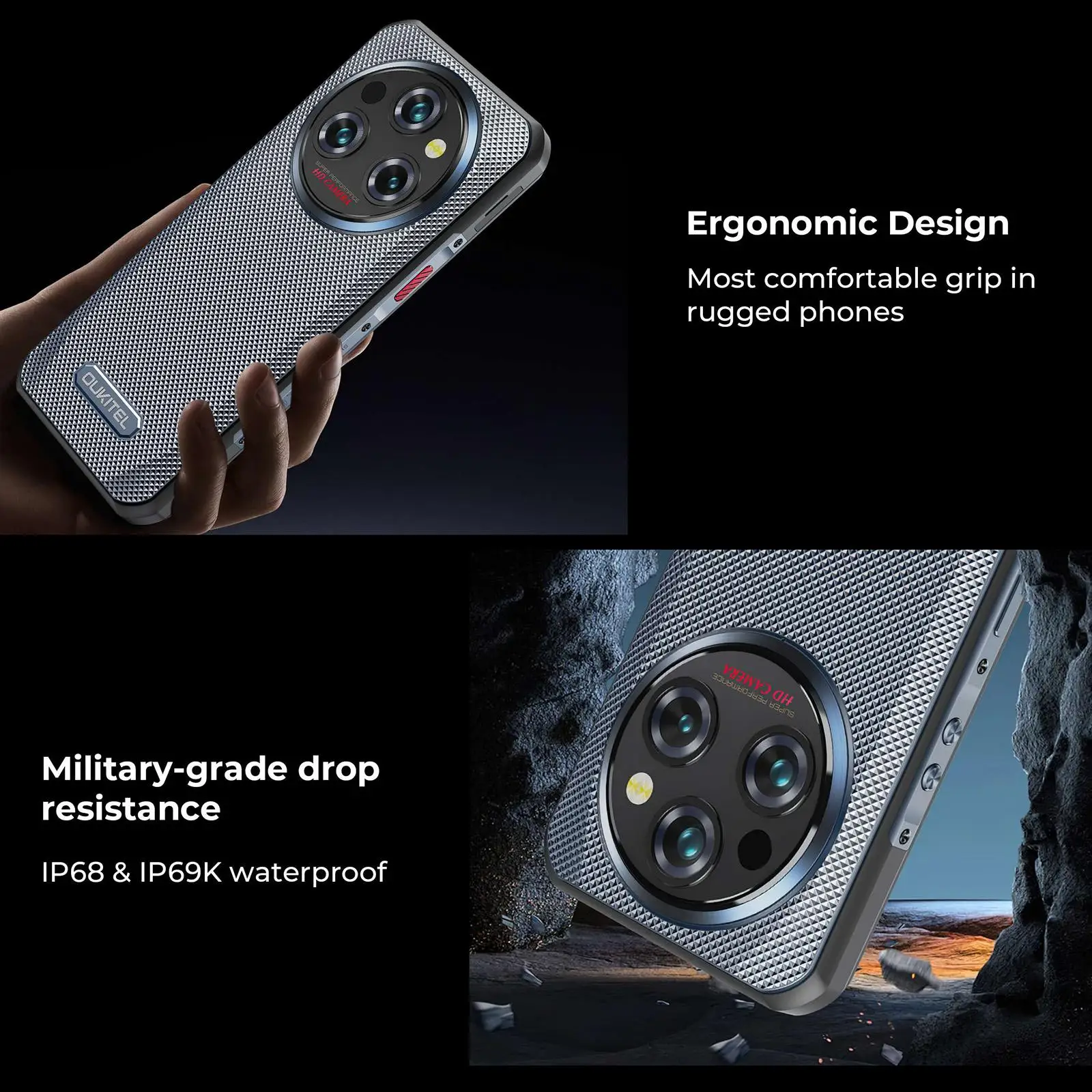 Oukitel WP35 Pro 5G Rugged Phone 12GB+512GB 6.6 inch Android 14 11000mAh battery 64MP MediaTek Dimensity 6300 NFC Smartphone