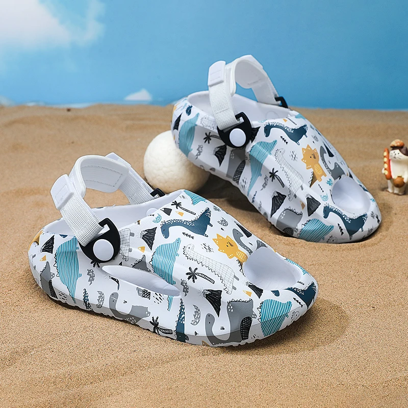 Summer Shoes for Children Casual EVA Clogs Kids Sandals Fashion Printed Beach Shoes Boys Girls Open-toe Outdoor Slippers