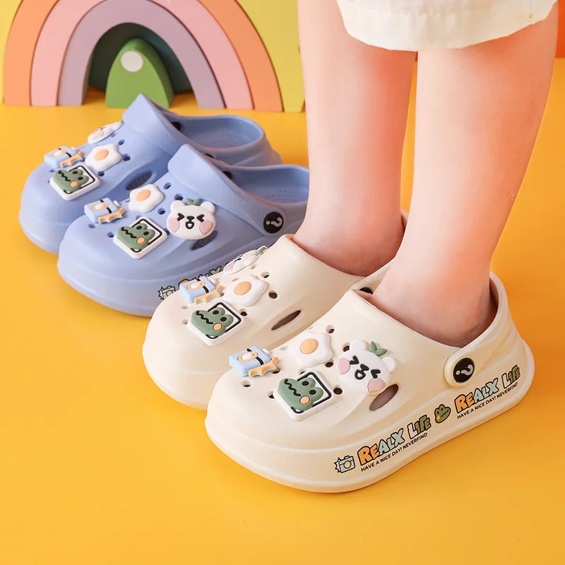 Kids Sandals Kids Sandals Boys Girls Summer Cartoon Non Slip Garden Shoes Outdoor Beach Sport Clogs Shoes Children Cave Hole Baby Slippers kids sandals garden clogs shoes