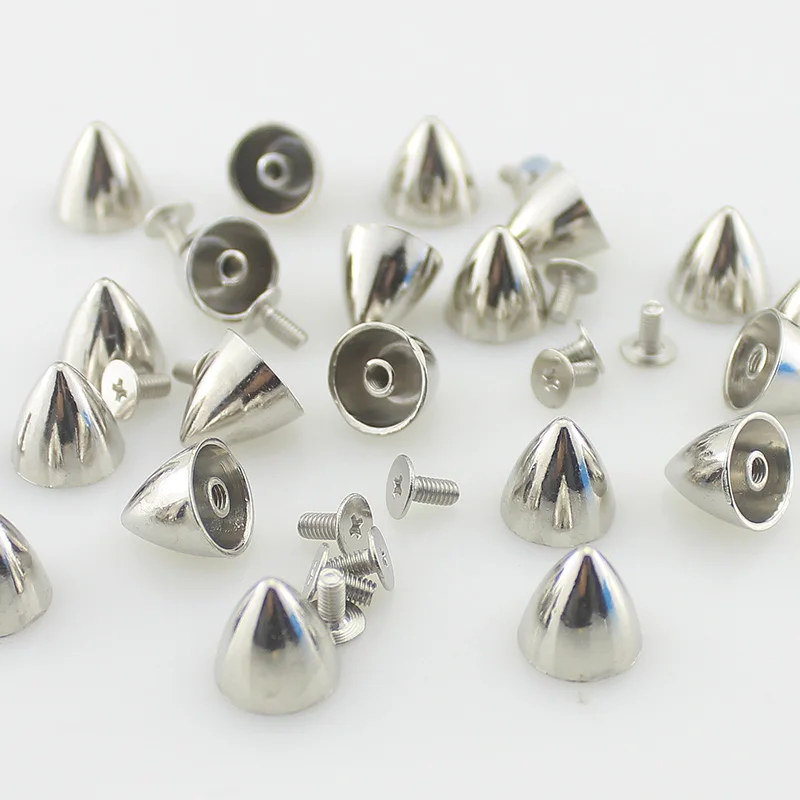 20sets/pack 12x12mm Silver Cone Studs and Spikes for Clothes Screwback DIY Craft Cool Punk Garment Rivets for Leather /Bag/Shoes 20sets/pack 12x12mm Silver Cone Studs and Spikes for Clothes Screwback DIY Craft Cool Punk Garment Rivets for Leather /Bag/Shoes