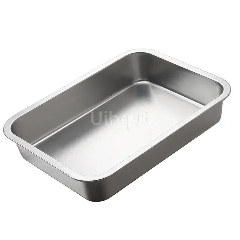 304 stainless steel plate tray rectangular square oven tray baking pot dish deep Japanese barbecue bbq cafeteria Storage trays 2