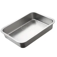 304 stainless steel plate tray rectangular square oven tray baking pot dish deep Japanese barbecue bbq cafeteria Storage trays 2