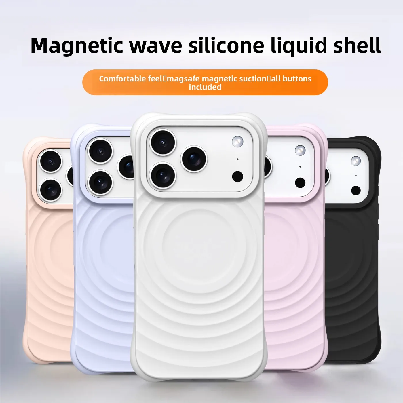 รูปสินค้า เคส iPhone Air 17 16 15 14 Pro Max ลายคลื่นน้ำ ซิลิโคนนิ่ม ชาร์จไร้สาย MagSafe