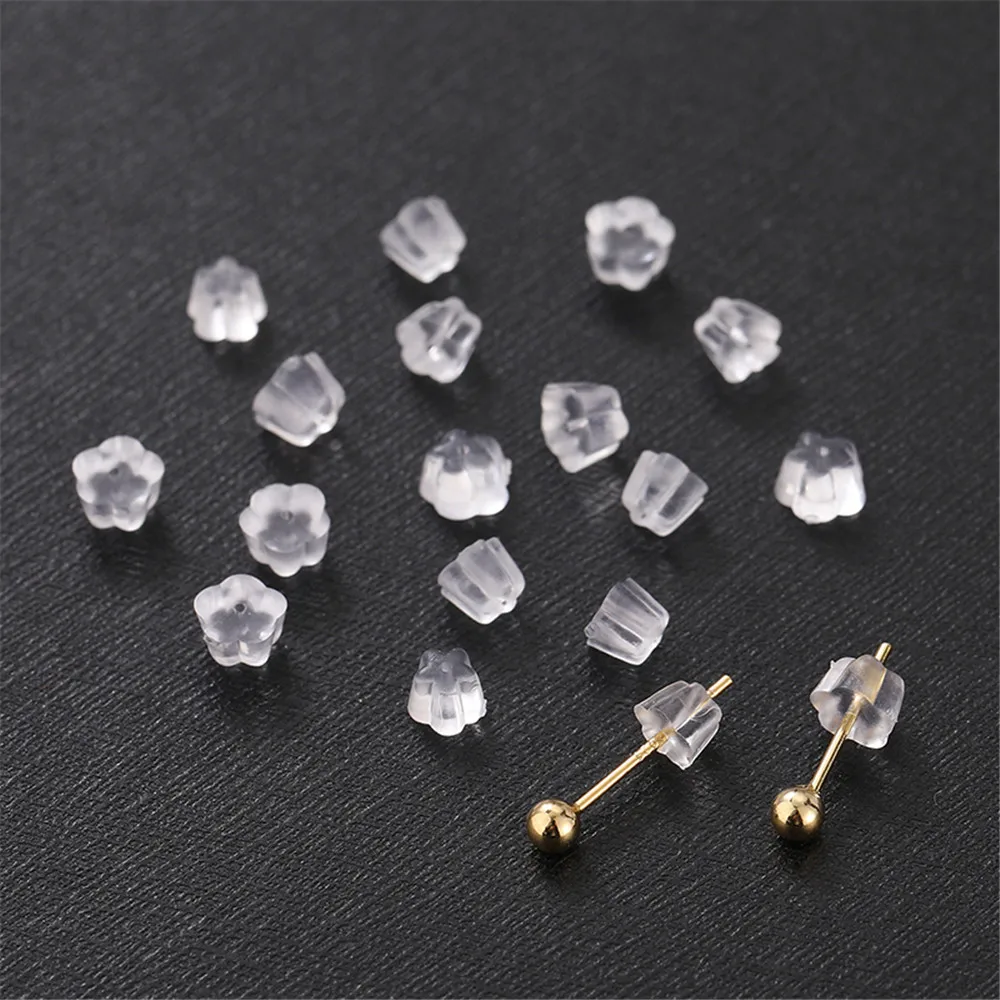 

Transparent silicone plug plum blossom ear earring plug, DIY handmade jewelry material accessories